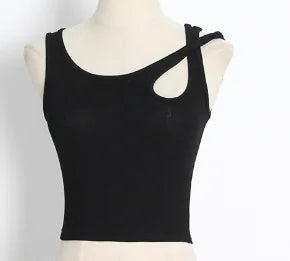Asymmetrical Ribbed Tank Top