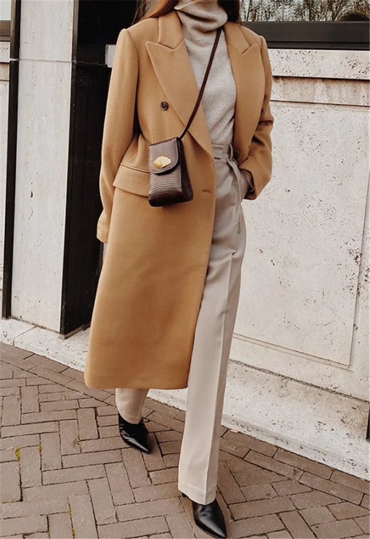 Two-Tone Wool Coat 🧶
