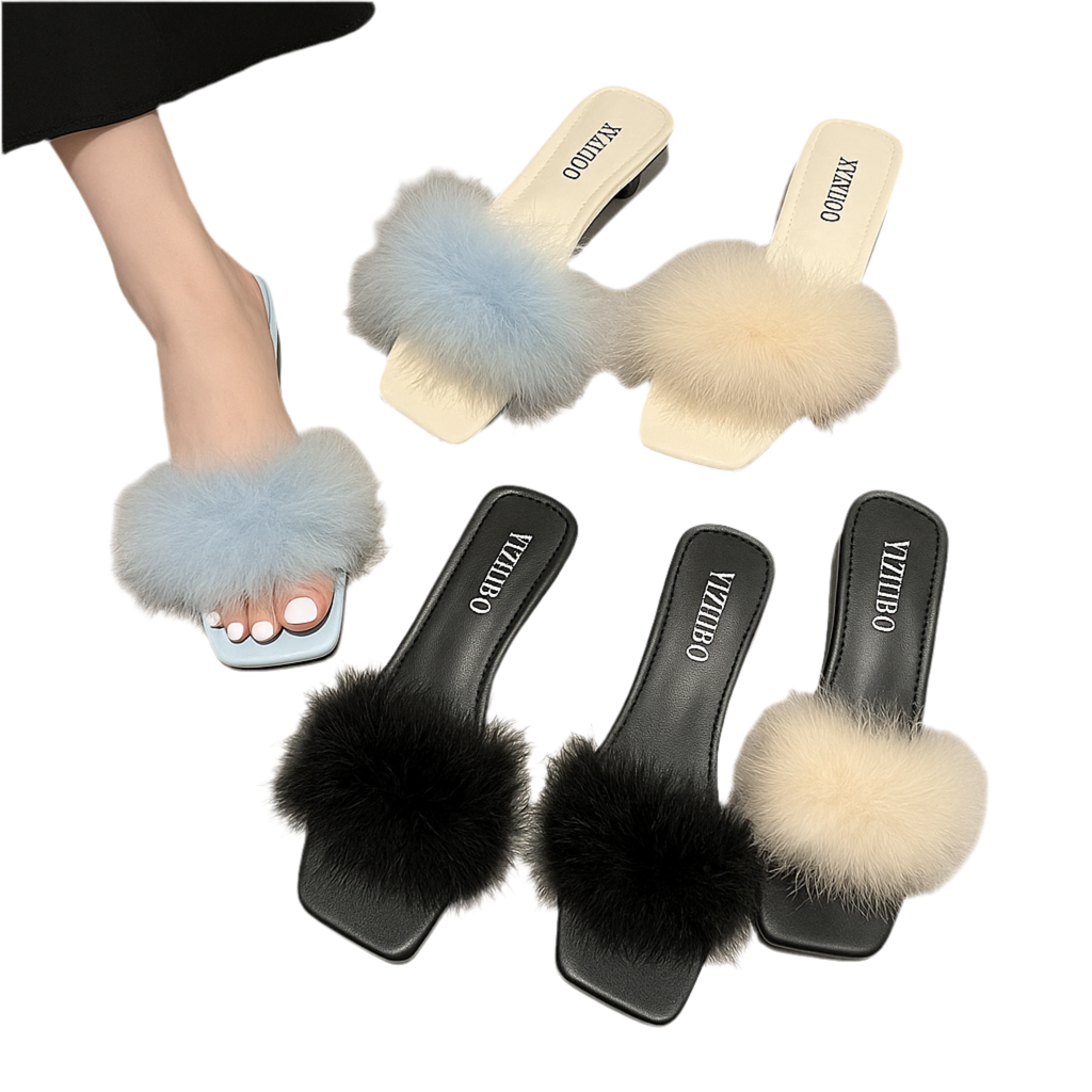 Summer Flat Fur Slippers