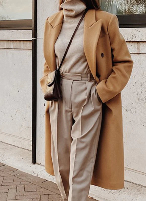 Two-Tone Wool Coat 🧶