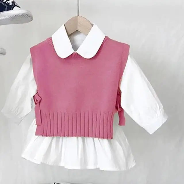 Wool Thin Pullover for Toddler Girls 🧶🌈