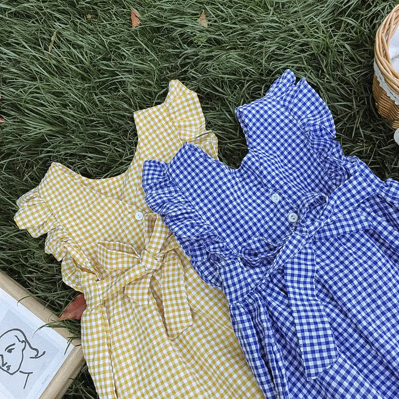 Cotton Plaid Princess Dress for Toddler Girls
