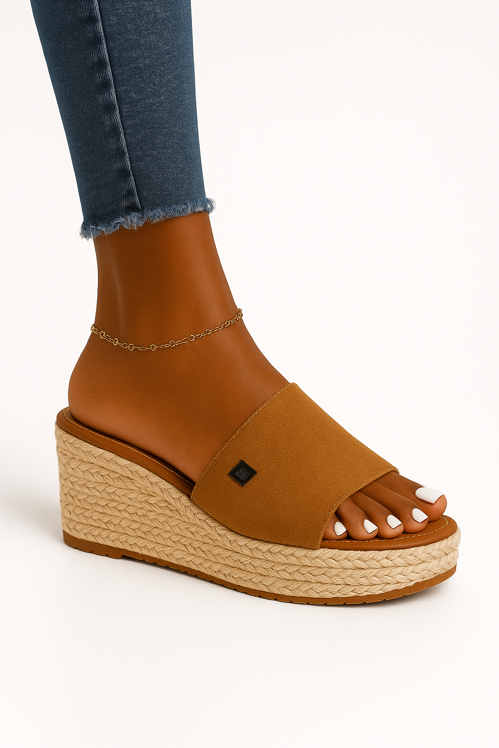Woven Sponge Cake Platform Wedge Slippers