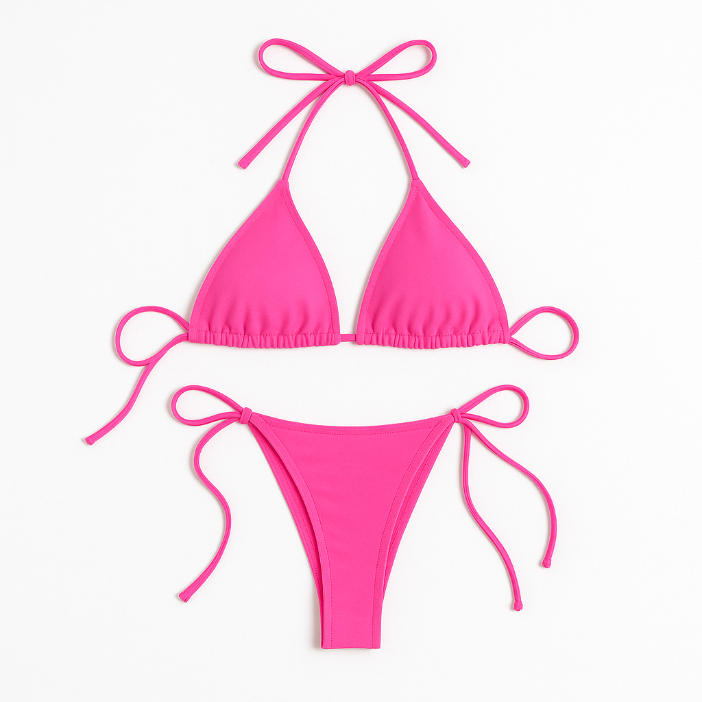 Women's Sequin Printed Triangle Bikini Set