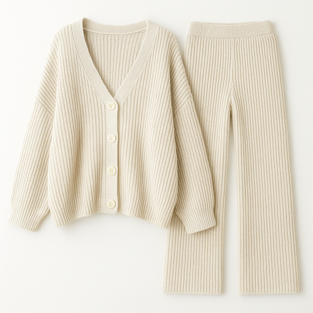 Women's Woolen Two-Piece Casual Set