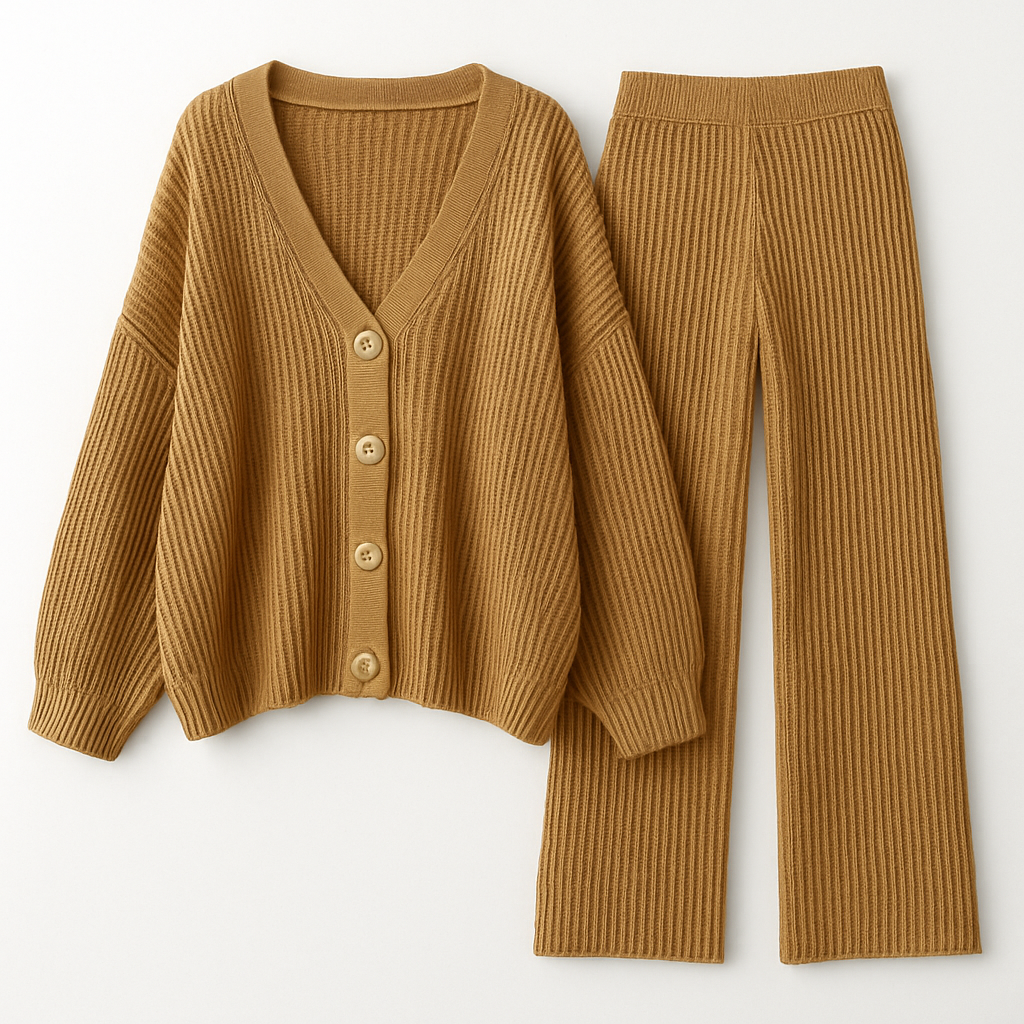 Women's Woolen Two-Piece Casual Set