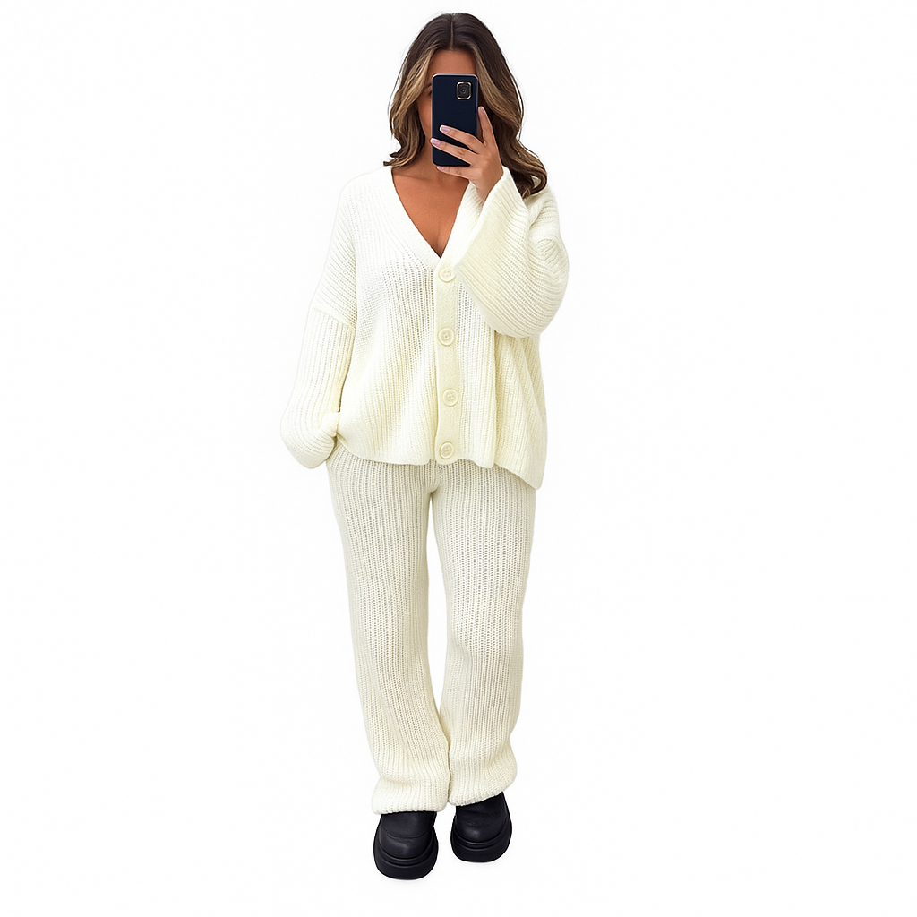 Women's Woolen Two-Piece Casual Set