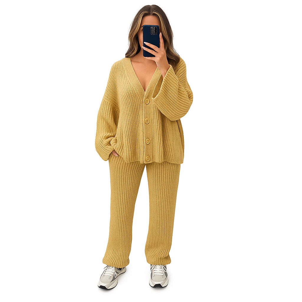 Women's Woolen Two-Piece Casual Set