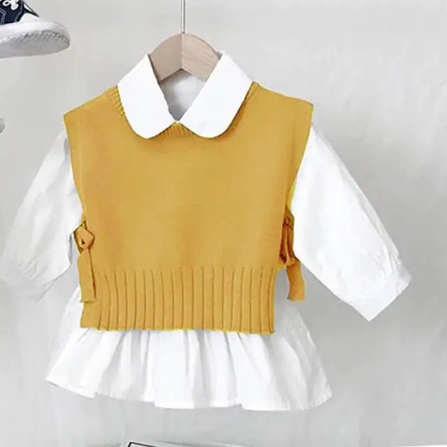 Wool Thin Pullover for Toddler Girls 🧶🌈