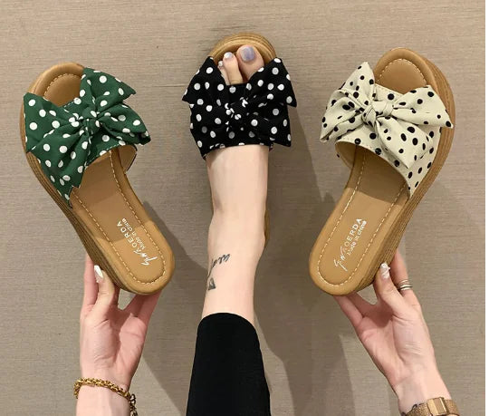 Fashionable Wedge Toe High Heel Slippers 👠
