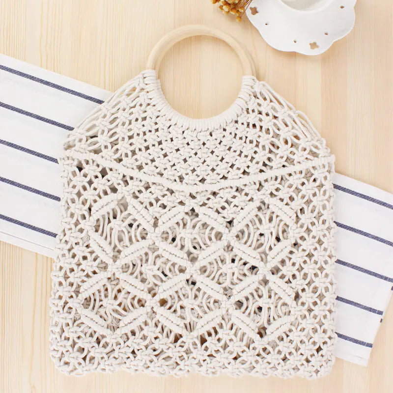 Handwoven Cotton Rope Tote Bag 👜