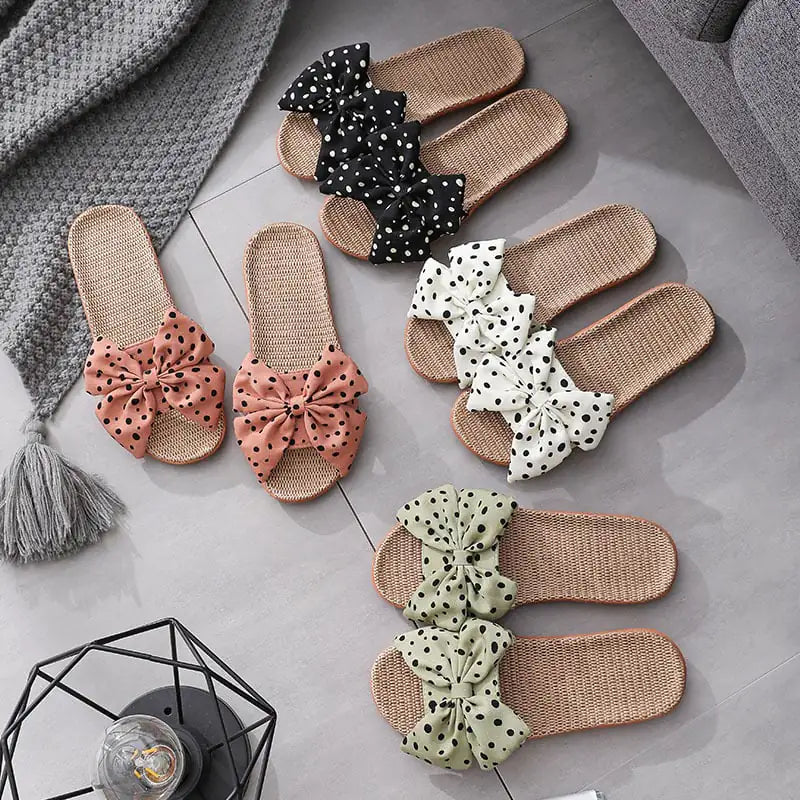 Big Bow Non-Slip Home Slippers