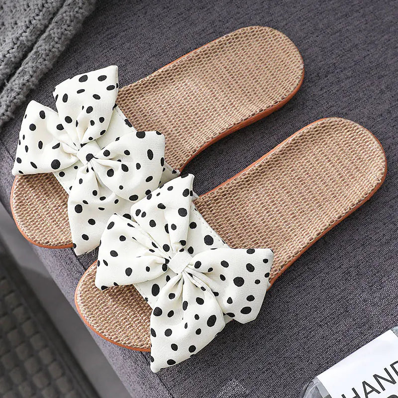 Big Bow Non-Slip Home Slippers