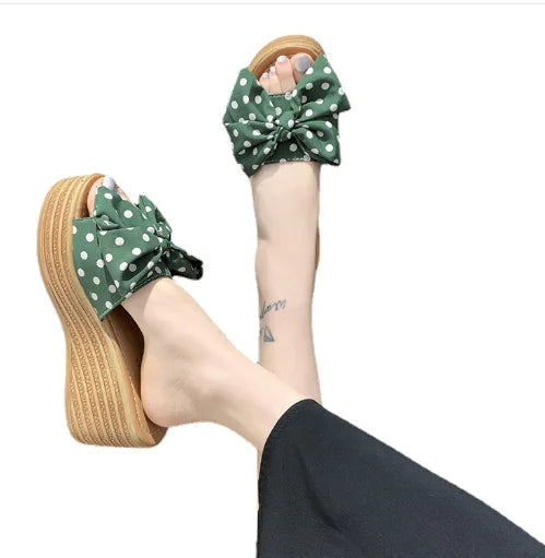 Fashionable Wedge Toe High Heel Slippers 👠