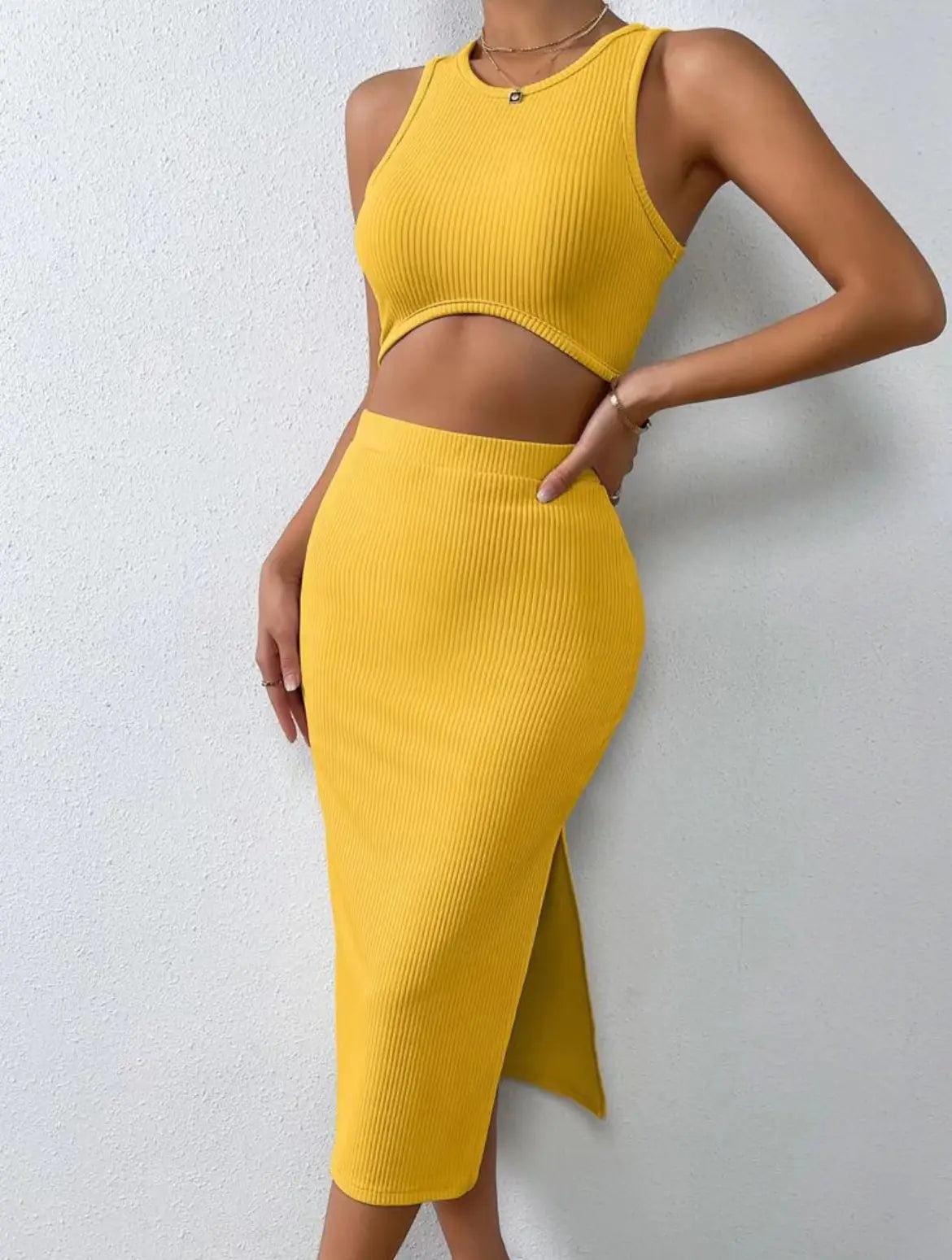 Two-Piece Slim Fit Knitted Set