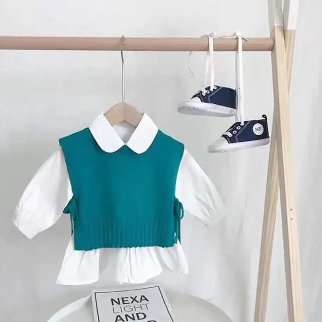 Wool Thin Pullover for Toddler Girls 🧶🌈