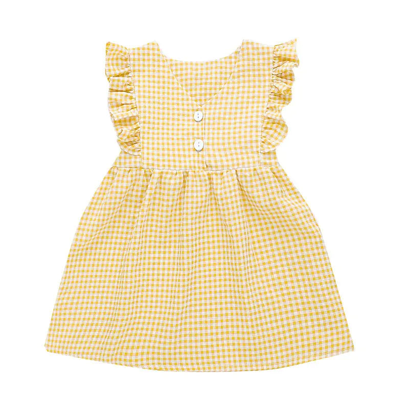 Cotton Plaid Princess Dress for Toddler Girls