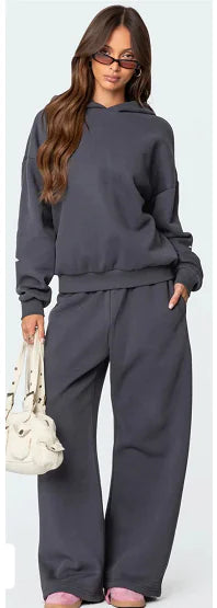 Fleece Hoodie Sports Two-piece Set