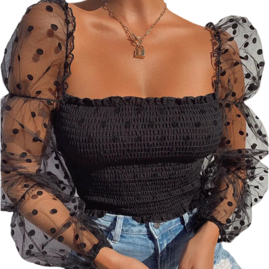 Sheer Lace Blouse 🌸