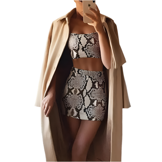 Snake Print Fashion Two-Piece Set