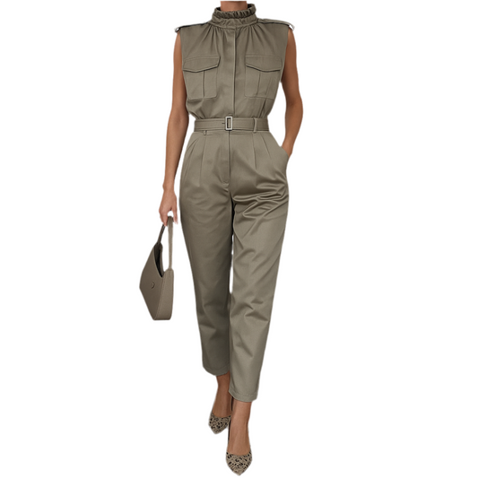 Waist-Slimming Blouse & Pants Set