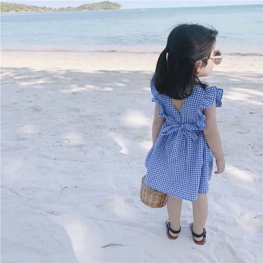 Cotton Plaid Princess Dress for Toddler Girls 👗