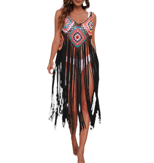 Long Fringed Beach Slip Dress 🌞