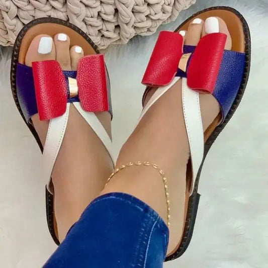 Color Matching Bow Slippers