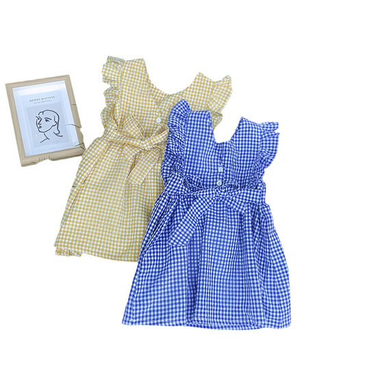 Cotton Plaid Princess Dress for Toddler Girls 👗