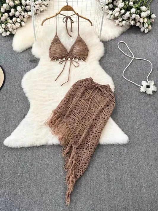 Vacation Sexy Strapless Bikini Set