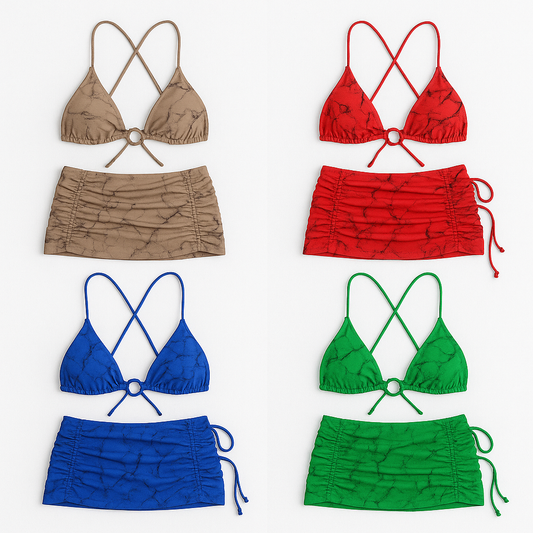 Three-Piece Sexy Women's Swimsuit Bikini Set