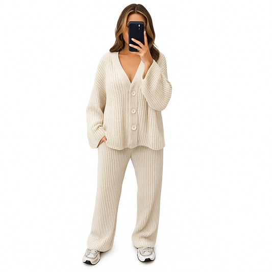 Women's Woolen Two-Piece Casual Set