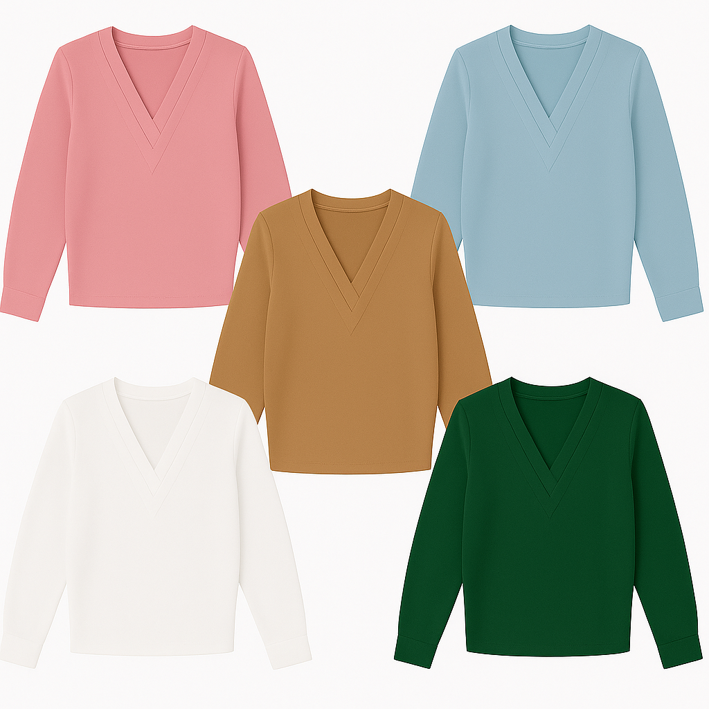 V-Neck Office Blouse
