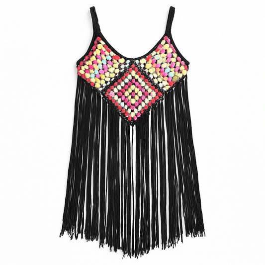 Long Fringed Beach Slip Dress 🌞