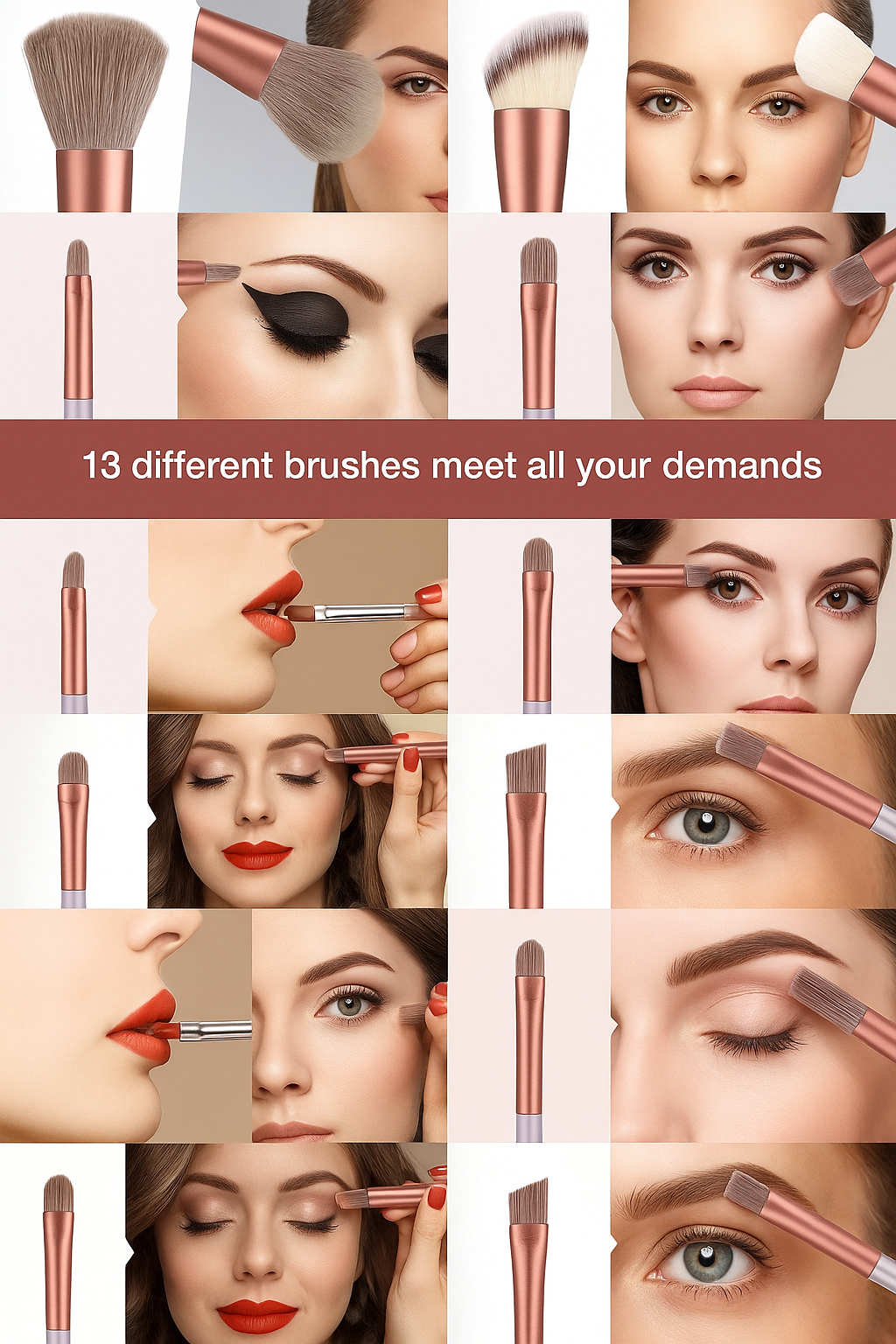 13pcs Soft & Fluffy Makeup Brush Set 💄
