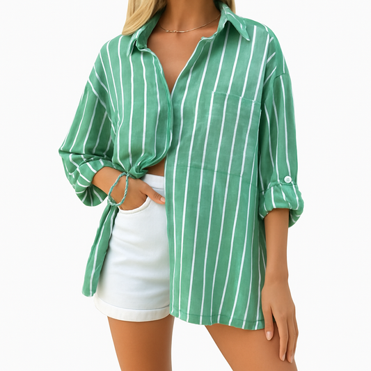Coastal Breeze Stripe Shirt palmboom 🌴