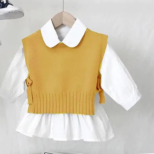 Wool Thin Pullover for Toddler Girls 🧶🌈