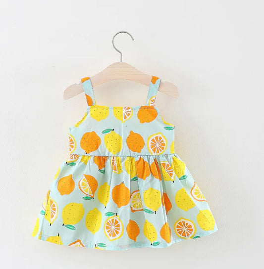 Bow Tie Strap Dress - Lemon Princess Dress