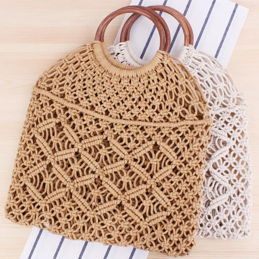 Handwoven Cotton Rope Tote Bag 👜