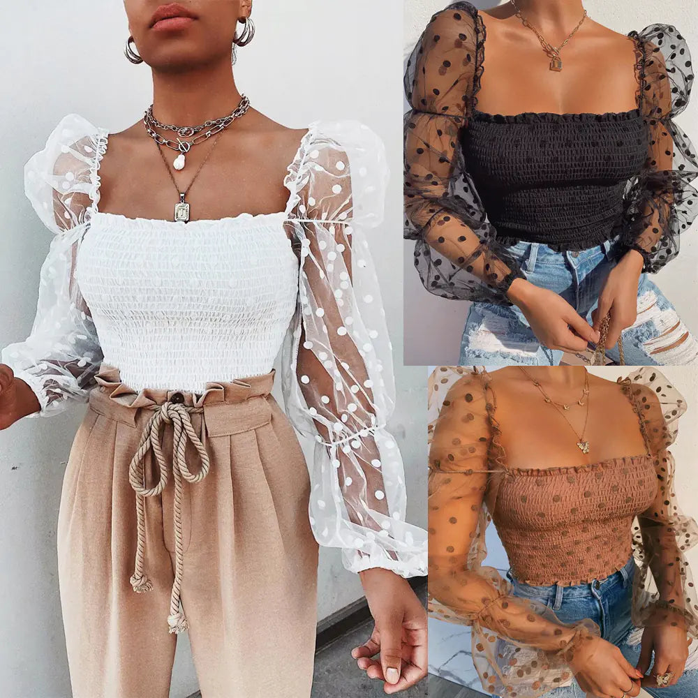 Sheer Lace Blouse 🌸