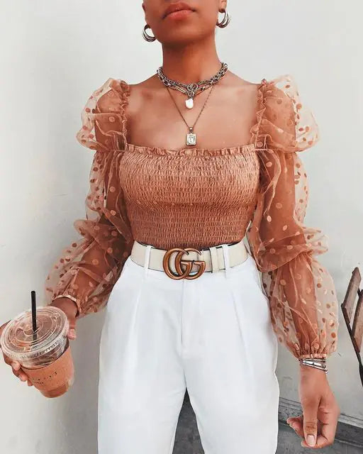 Sheer Lace Blouse 🌸