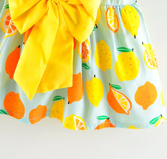 Bow Tie Strap Dress - Lemon Princess Dress