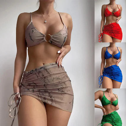 Three-Piece Sexy Women's Swimsuit Bikini Set