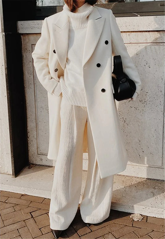 Two-Tone Wool Coat 🧶