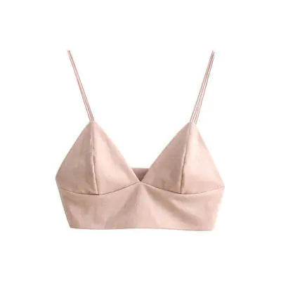 Deep V Neck Velvet Crop Top