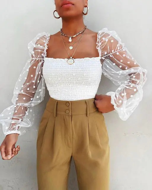 Sheer Lace Blouse 🌸
